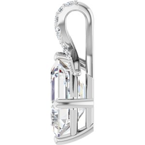 18K White Gold 10x8 mm Emerald Pendant Mounting – image 5