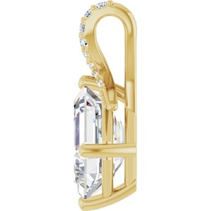 14K Yellow Gold 10x8 mm Emerald Pendant Mounting – image 5