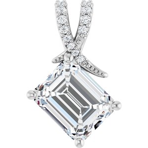 Sterling Silver 10x8 mm Emerald Pendant Mounting