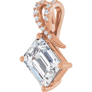 18K Rose Gold 10x8 mm Emerald Pendant Mounting – image 3