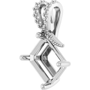 Platinum 10x8 mm Emerald Pendant Mounting – image 4