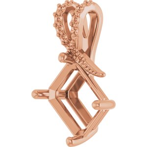 18K Rose Gold 10x8 mm Emerald Pendant Mounting – image 4