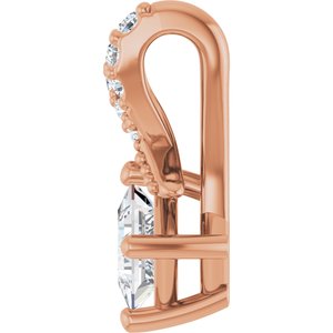 14K Rose Gold 3.25x3.25 mm Square Pendant Mounting – image 5