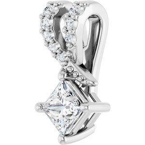 14K White Gold 3.25x3.25 mm Square Pendant Mounting – image 3