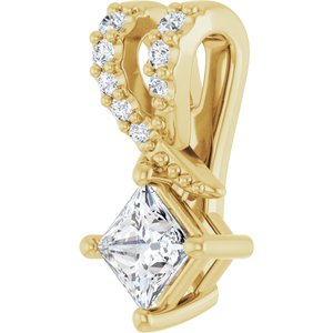 14K Yellow Gold 3.25x3.25 mm Square Pendant Mounting – image 3