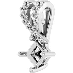10K White Gold 3.25x3.25 mm Square Pendant Mounting – image 4