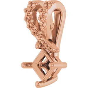 14K Rose Gold 3.25x3.25 mm Square Pendant Mounting – image 4