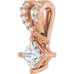 14K Rose Gold 3.25x3.25 mm Square Pendant Mounting – image 3