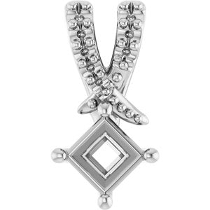 Continuum Sterling Silver 3.25x3.25 mm Square Pendant Mounting – image 2