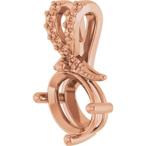 10K Rose Gold 8.5x6.5 mm Oval Pendant Mounting – image 4