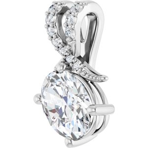 18K White Gold 8.5x6.5 mm Oval Pendant Mounting – image 3