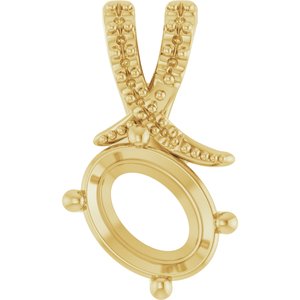 18K Yellow Gold 8.5x6.5 mm Oval Pendant Mounting – image 2