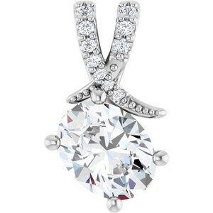 18K White Gold 8.5x6.5 mm Oval Pendant Mounting