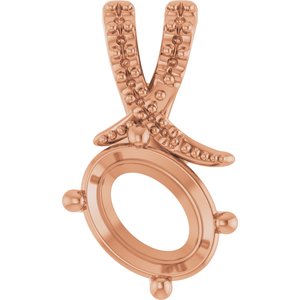14K Rose Gold 8.5x6.5 mm Oval Pendant Mounting – image 2