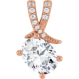 14K Rose Gold 8.5x6.5 mm Oval Pendant Mounting