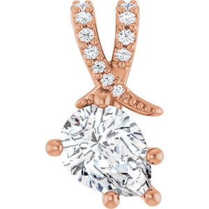 18K Rose Gold 8x6 mm Pear Pendant Mounting