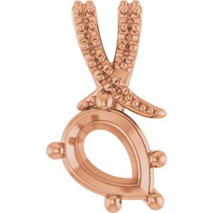 14K Rose Gold 8x6 mm Pear Pendant Mounting – image 2
