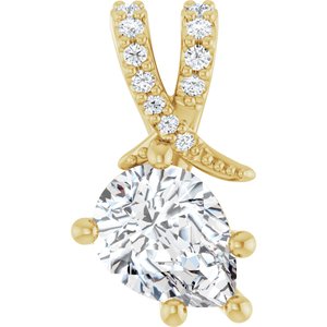 14K Yellow Gold 8x6 mm Pear Pendant Mounting