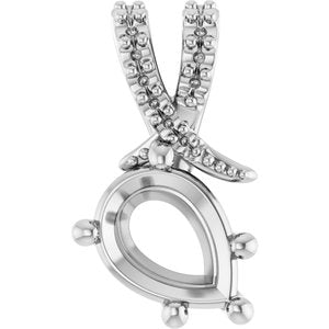Sterling Silver 8x6 mm Pear Pendant Mounting – image 2