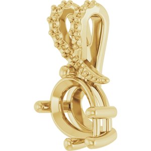 10K Yellow Gold 8x6 mm Pear Pendant Mounting – image 4