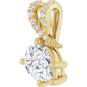 14K Yellow Gold 8x6 mm Pear Pendant Mounting – image 3
