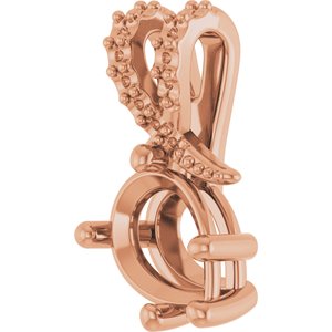 18K Rose Gold 8x6 mm Pear Pendant Mounting – image 4