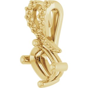 10K Yellow Gold 6x4 mm Elongated Cushion Pendant Mounting – image 4