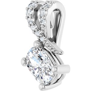 Platinum 6x4 mm Elongated Cushion Pendant Mounting – image 3