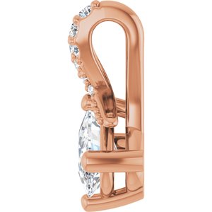 18K Rose Gold 6x4 mm Elongated Cushion Pendant Mounting – image 5
