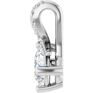 Platinum 6x4 mm Elongated Cushion Pendant Mounting – image 5