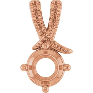10K Rose Gold 6 mm Round Pendant Mounting – image 2