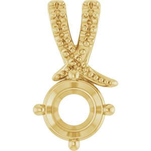 18K Yellow Gold 6 mm Round Pendant Mounting – image 2