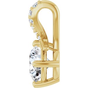14K Yellow Gold 6 mm Round .06 CTW Lab-Grown Diamond Semi-Set Pendant – image 5