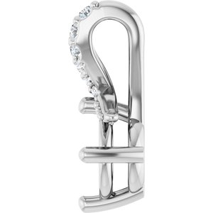 Platinum 6 mm Round .05 CTW Natural Diamond Semi-Set Pendant – image 6