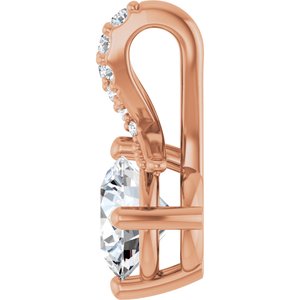 14K Rose Gold 6 mm Round .06 CTW Lab-Grown Diamond Semi-Set Pendant – image 5