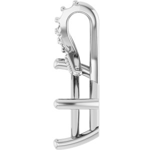 10K White Gold 6x6 mm Square Pendant Mounting – image 6