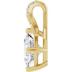 18K Yellow Gold 6x6 mm Square Pendant Mounting – image 5