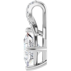 18K White Gold 6x6 mm Square Pendant Mounting – image 5