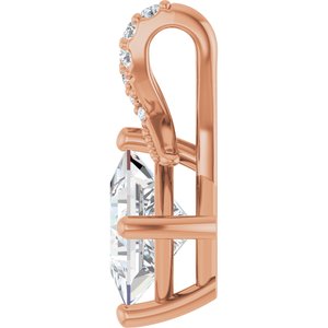18K Rose Gold 6x6 mm Square Pendant Mounting – image 5
