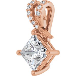 14K Rose Gold 6x6 mm Square Pendant Mounting – image 3