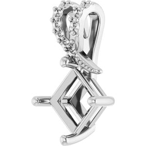 Sterling Silver 6x6 mm Square Pendant Mounting – image 4