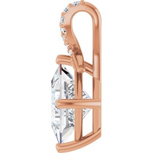 18K Rose Gold 8x8 mm Square Pendant Mounting – image 5