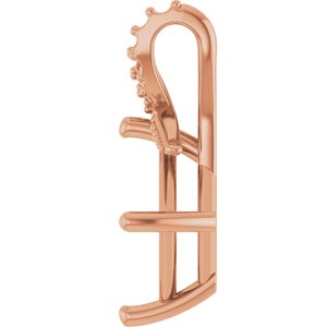 10K Rose Gold 8x8 mm Square Pendant Mounting – image 6