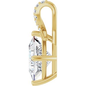 10K Yellow Gold 8x8 mm Square Pendant Mounting – image 5