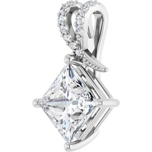 Sterling Silver 8x8 mm Square Pendant Mounting – image 3