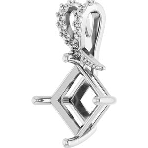 Platinum 8x8 mm Square Pendant Mounting – image 4
