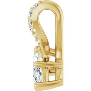 18K Yellow Gold 7x3.5 mm Marquise Pendant Mounting – image 5