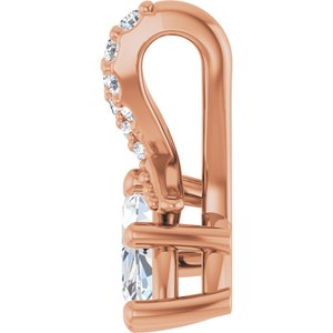 14K Rose Gold 7x3.5 mm Marquise Pendant Mounting – image 5