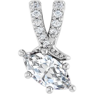 Continuum Sterling Silver 7x3.5 mm Marquise Pendant Mounting