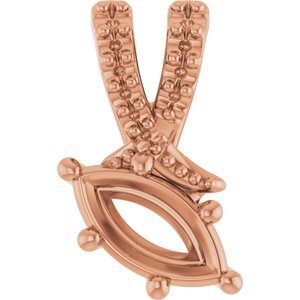 18K Rose Gold 7x3.5 mm Marquise Pendant Mounting – image 2